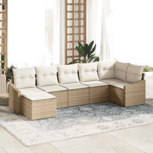Vidaxl Hagesofa Set 7 pcs Beige