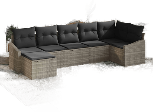 Vidaxl Hagesofa Set 7 pcs Lysegrå