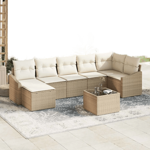 Vidaxl Hagesofa Set 8 pcs Beige og krem