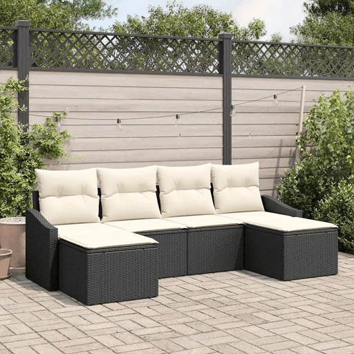 Vidaxl Hage Spisegruppe 6 pcs Svart og krem