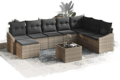 Vidaxl Hagesofa Set 8 pcs Lysegrå