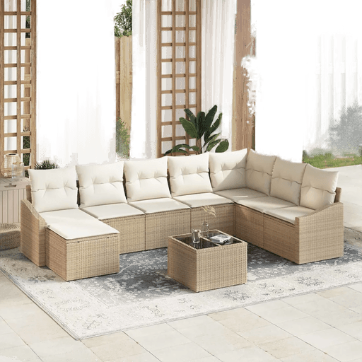 Vidaxl Hagesofa Set 8 pcs Beige