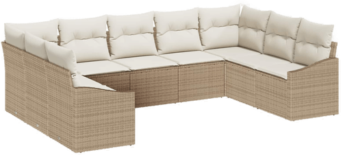 Vidaxl Hagesofa Set 9 pcs Beige