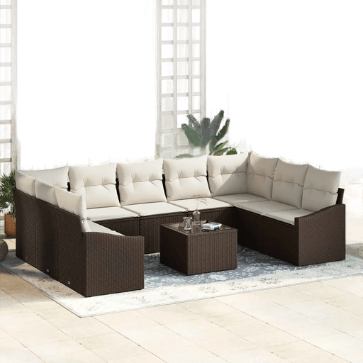 Vidaxl Hagesofa Set Brun og Krem