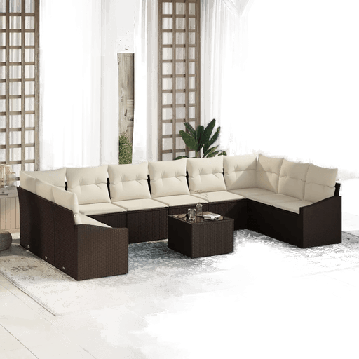 Vidaxl Hagesofa Set Brun og Krem