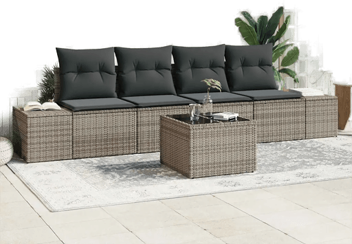 Vidaxl Hagesofa Set 5 pcs Grå