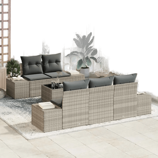 Vidaxl Hagesofa Set 6 pcs Lysegrå Mørk Grå