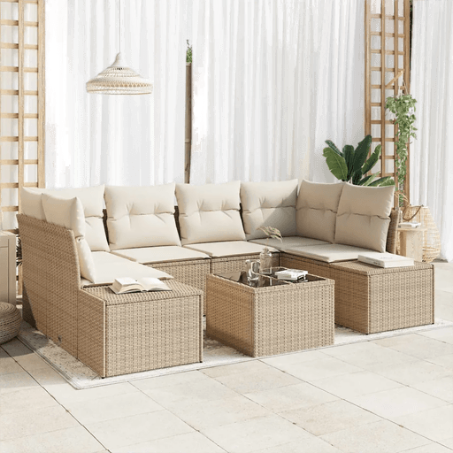 Vidaxl Hagesofa Set 8 pcs Beige og krem