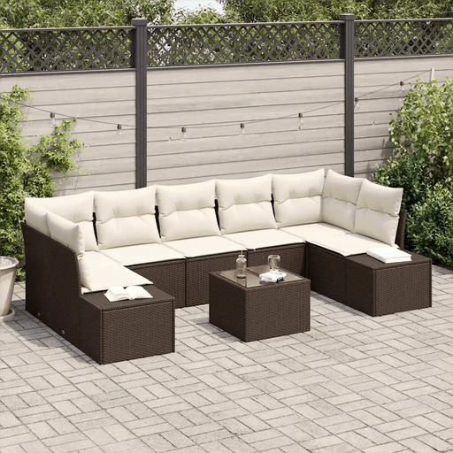 Vidaxl Hagesofa Set 8 pcs Brun og Krem