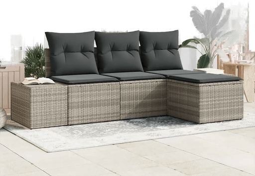 Vidaxl Hagesofa Set 4 pcs Lysegrå