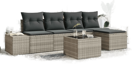 Vidaxl Hagesofa Set 5 pcs Lysegrå