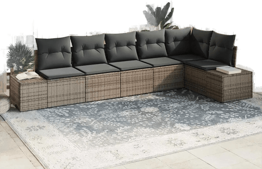 Vidaxl Hagesofa Set 6 pcs Grå