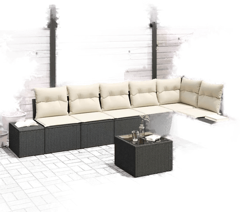 Vidaxl Hagesofa Set Brun Krem