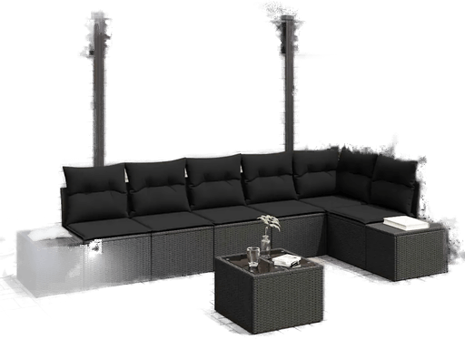 Vidaxl Hagesofa Set Svart Polyrotting