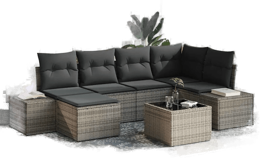 Vidaxl Hagesofa Set 6 pcs Grå