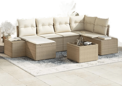 Vidaxl Hagesofa Set 6 pcs Beige