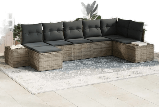 Vidaxl Hagesofa Set 7 pcs Grå