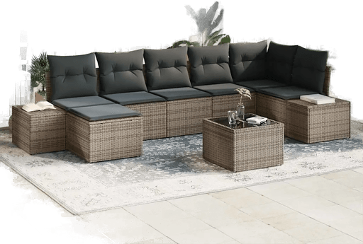 Vidaxl Hagesofa Set 7 pcs Grå