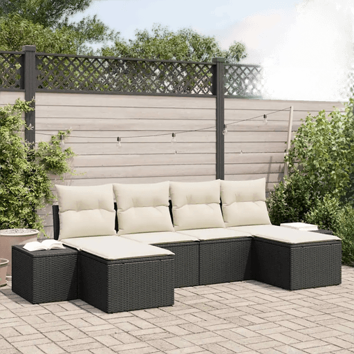 Vidaxl Hagesofa Set 4 pcs Svart og krem