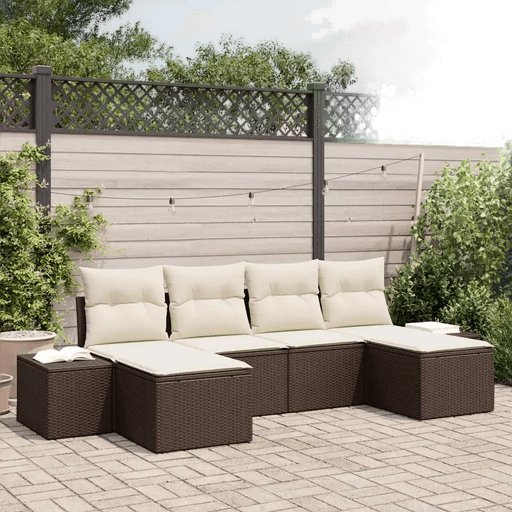 Vidaxl Hagesofa Set 4 pcs Brun og Krem