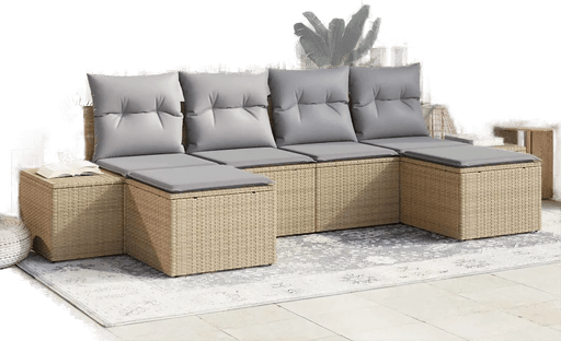 Vidaxl Hagesofa Set 4 pcs Beige og lys grå