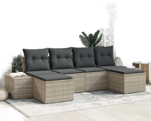 Vidaxl Hagesofa Set 4 pcs Lysegrå