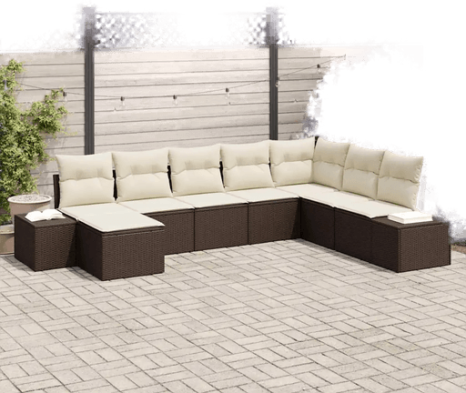 Vidaxl Hagesofa Set 8 pcs Brun og Krem