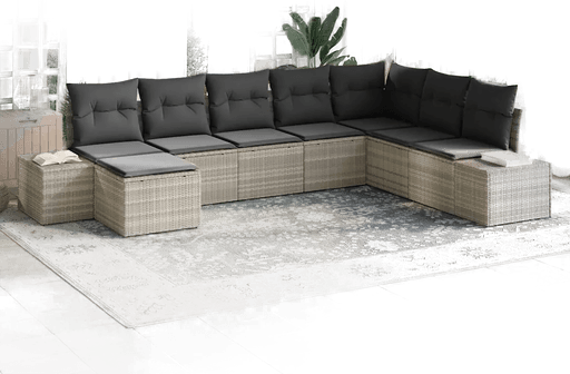 Vidaxl Hagesofa Set 8 pcs Lysegrå