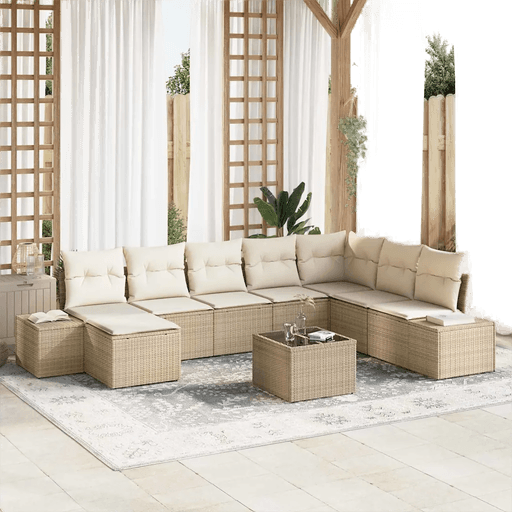 Vidaxl Hagesofa Set 8 pcs Beige