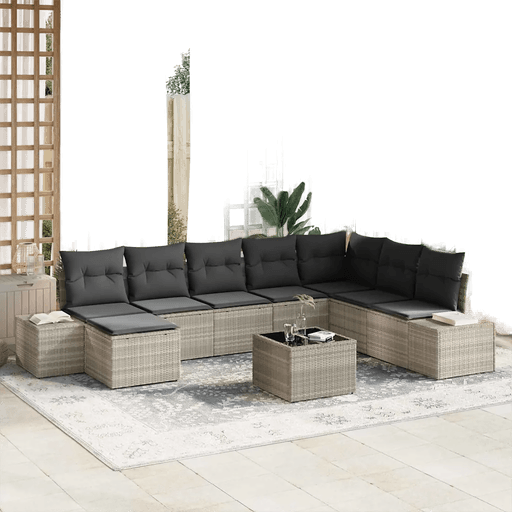 Vidaxl Hagesofa Set 8 pcs Lysegrå