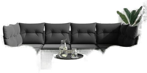 Vidaxl Hagesofa Set 7 pcs Grå