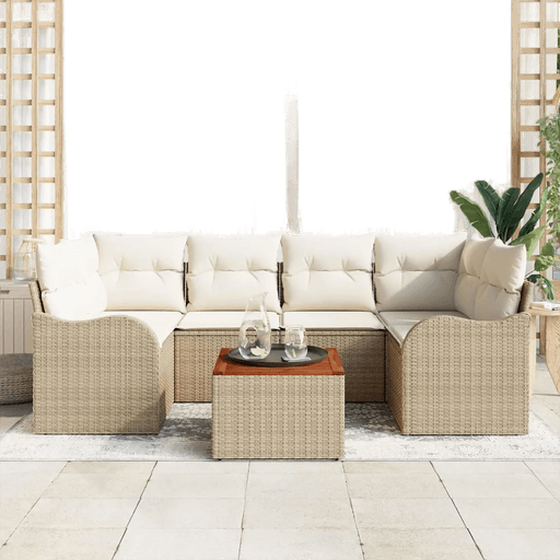 Vidaxl Hagesofa Set 7 pcs Beige
