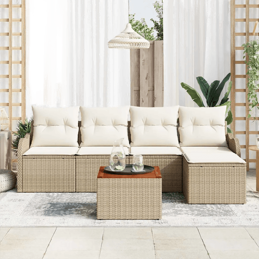 Vidaxl Hagesofa Set 6 pcs Beige