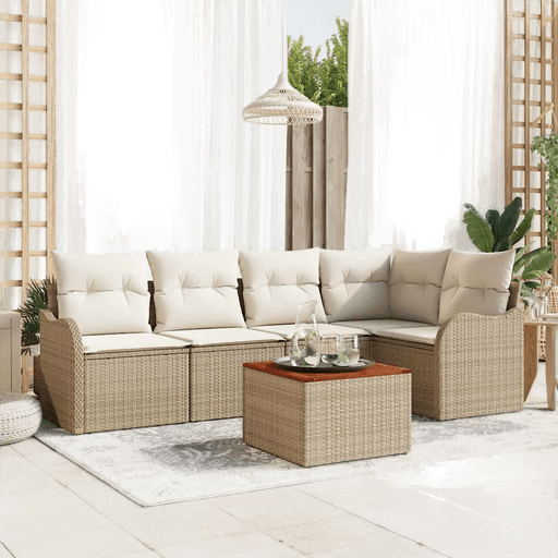 Vidaxl Hagesofa Set 6 pcs Beige
