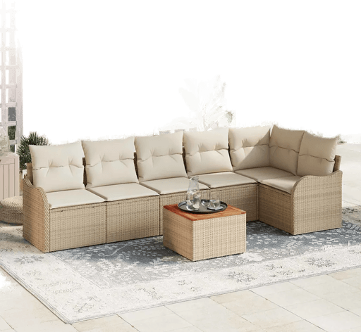 Vidaxl Hagesofa Set 7 pcs Beige