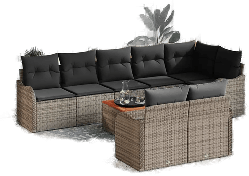 Vidaxl Hagesofa Set 9 pcs Grå