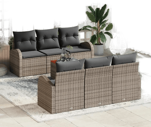 Vidaxl Hagesofa Set 7 pcs Grå