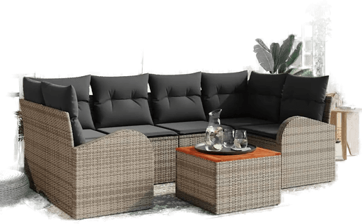 Vidaxl Hagesofa Set 7 pcs Grå