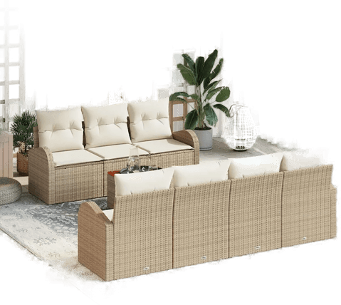 Vidaxl Hagesofa Set 8 pcs Beige