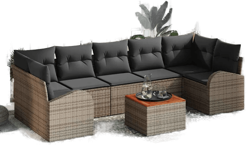 Vidaxl Hagesofa Set 8 pcs Grå