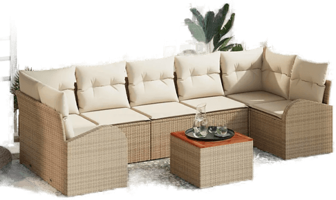 Vidaxl Hagesofa Set 8 pcs Beige