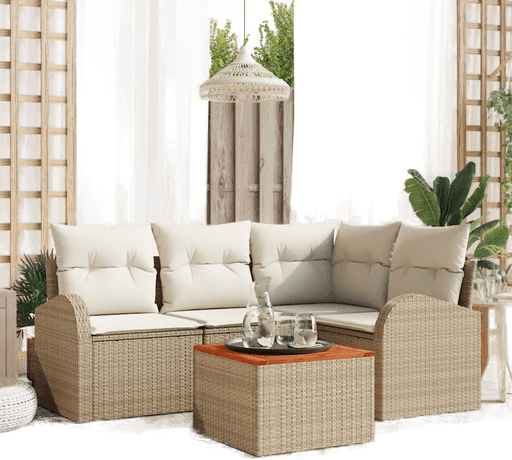 Vidaxl Hagesofa Set 5 pcs Beige
