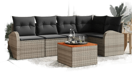 Vidaxl Hagesofa Set 6 pcs Grå