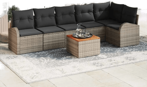 Vidaxl Hagesofa Set 7 pcs Grå