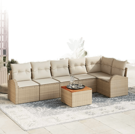 Vidaxl Hagesofa Set 7 pcs Beige