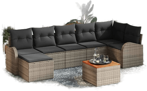 Vidaxl Hagesofa Set 8 pcs Grå