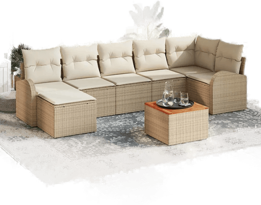 Vidaxl Hagesofa Set 8 pcs Beige