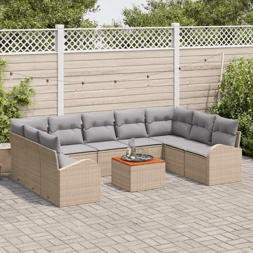 Vidaxl Hagesofa Set 10 pcs Beige og lys grå