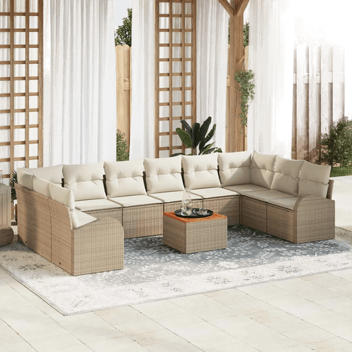 Vidaxl Hagesofa Set 11 pcs Beige