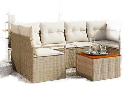 Vidaxl Hagesofa Set 7 pcs Beige